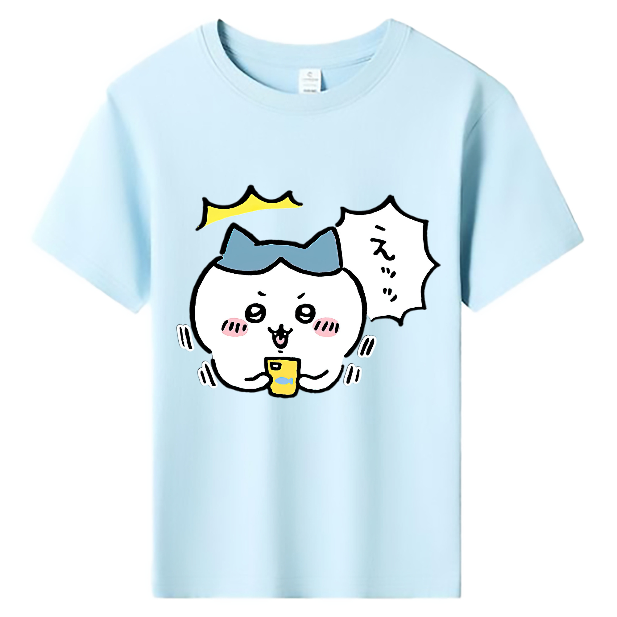 （画像用） ちいかわ ハチワレ Chii-kawa hachiware 綿100％キッズTシャツ（フロントプリント）